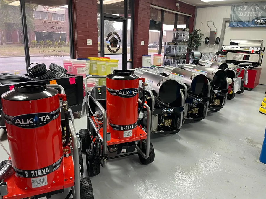 Alkota pressure washers in the Ace Cleaning showroom