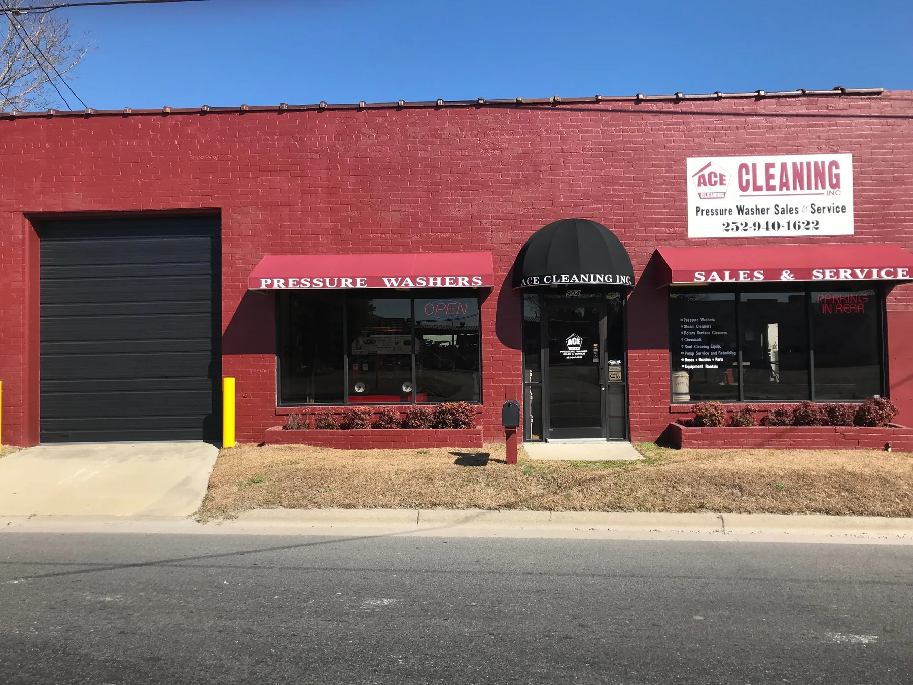 Ace Cleaning Inc. storefront at 904 W. 5th Street, Washington, NC